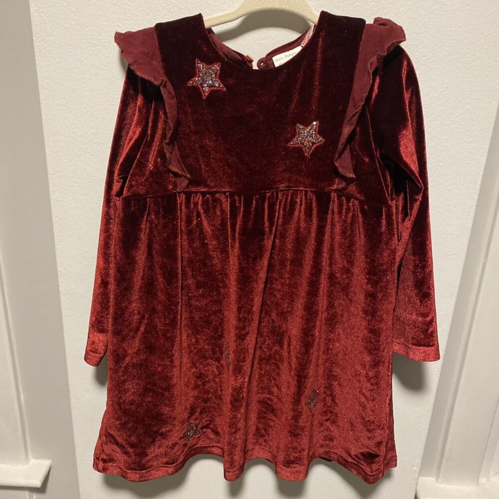 Zara Velvet Sparkly Star Dress 3/4 (b)